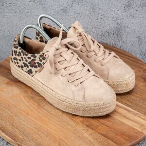 Anacapri Women's Size 8-8.5 Lace Up Leopard‎ Print Shoe Made in Brazil